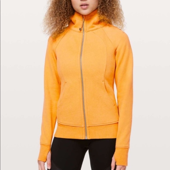 lululemon athletica Tops - Lululemon Scuba Hoodie Heathered Honey Lemon Sz 4